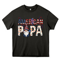 Asphalt american papa with gnome Heavy Core Tee - NancyCooperArtShop