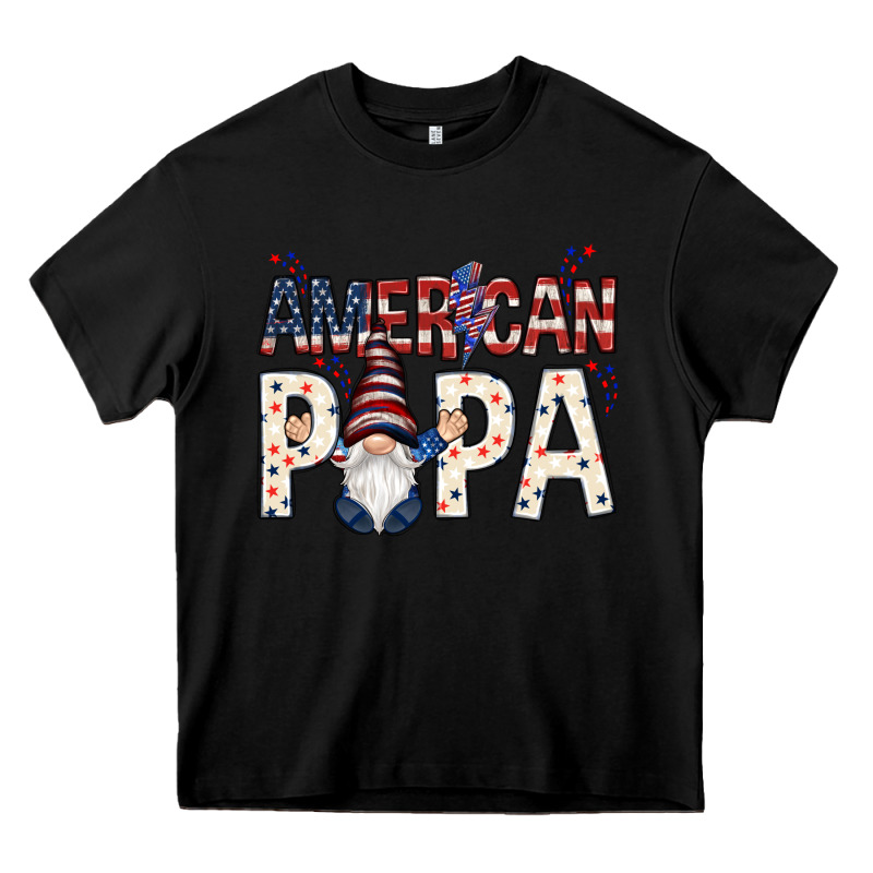 American Papa With Gnome Heavy Core Tee by NancyCooperArtShop | Teevron