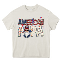 Cream american papa with gnome Heavy Core Tee - NancyCooperArtShop