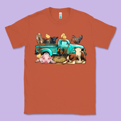 Farm Animals Truck Classic Tee Designed By Bundleandbundleshop