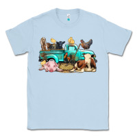 Dusty Blue Farm Animals Truck Classic Tee - BundleAndBundleShop