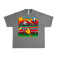 Tornado soccer winner cup and vuvuzela with serape seamless pattern Urban Heavy Tee - BundleAndBundleShop