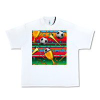 White soccer winner cup and vuvuzela with serape seamless pattern Urban Heavy Tee - BundleAndBundleShop