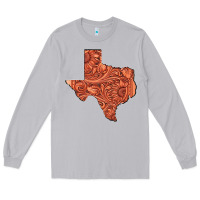 Moon Dust Texas Map Western Tooled Leather Pattern Long Sleeve Tee - Bettercallsaul