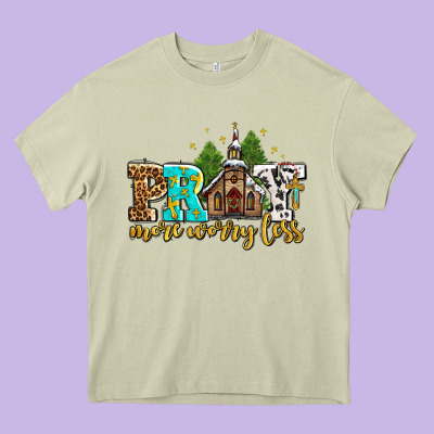 Pray More Worry Less With Church Heavy Core Tee Designed By Adodesignshop