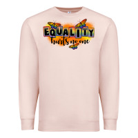 Pale Pink Equality hurts no one Premium Sweatshirt - FaDigitalArtStudio