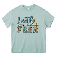 Faith Over Fear With Cross Heavy Core Tee | Teevron