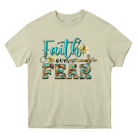 Mossy faith over fear with cross Heavy Core Tee - BarkalooDesign