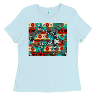 Aztec Leopard Cowhide Turquoise Ladies Tee | Teevron