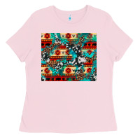 Bubblegum Pink aztec leopard cowhide turquoise Ladies Tee - BarkalooDesign
