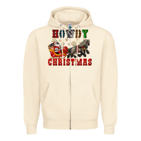 Sandshell howdy christmas with santa riding his sleighs Zipper Hoodie - CowGirlArtShop