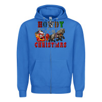 True Royal howdy christmas with santa riding his sleighs Zipper Hoodie - CowGirlArtShop