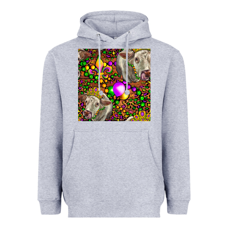 Mardi Gras Cow Leopard Seamless Pattern Heavyweight Hoodie by FaDigitalArtStudio | Teevron