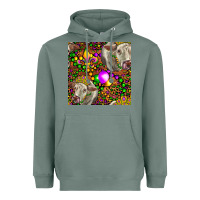 Sage Mardi Gras Cow Leopard Seamless Pattern Heavyweight Hoodie - FaDigitalArtStudio