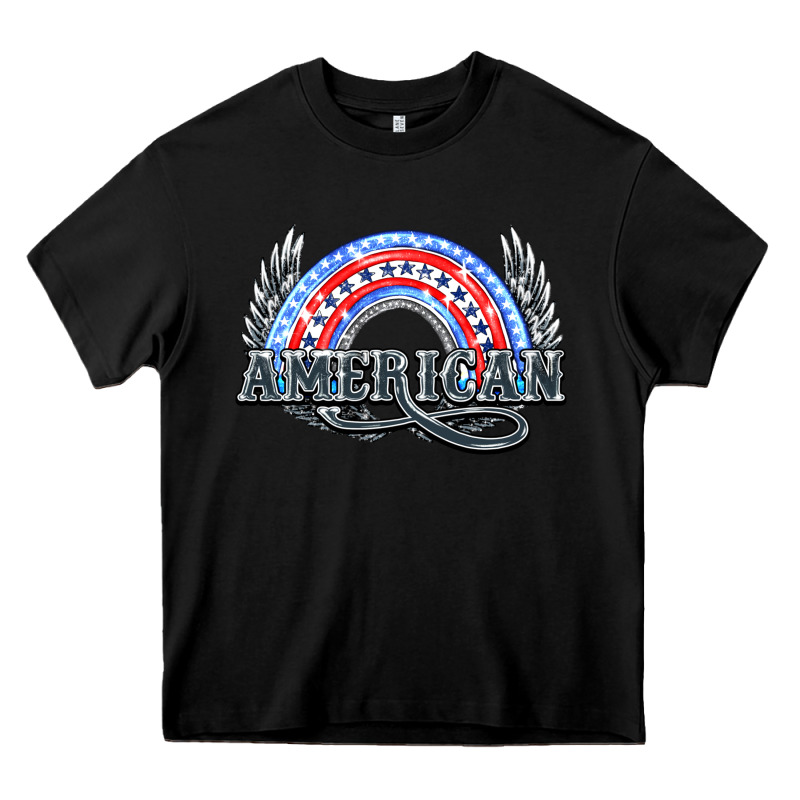 American Rainbow Heavy Core Tee by NancyCooperArtShop | Teevron