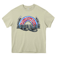 Mossy American rainbow Heavy Core Tee - NancyCooperArtShop