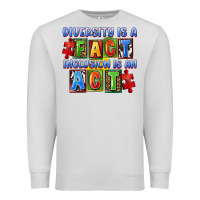 Dove Grey Diversity is a fact inclusion is an act Premium Sweatshirt - FaDigitalArtStudio