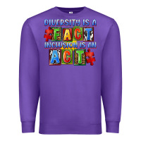 Purple Diversity is a fact inclusion is an act Premium Sweatshirt - FaDigitalArtStudio