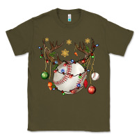 Army Green Baseball Horn Christmas Classic Tee - BundleAndBundleShop