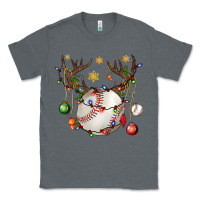 Charcoal Heather Baseball Horn Christmas Classic Tee - BundleAndBundleShop