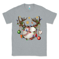 Heather Grey Baseball Horn Christmas Classic Tee - BundleAndBundleShop