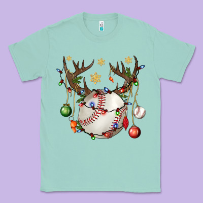 Baseball Horn Christmas Classic Tee Designed By Bundleandbundleshop