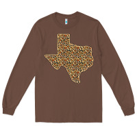 Chestnut Western Texas Map Leopard Pattern Long Sleeve Tee - Bettercallsaul
