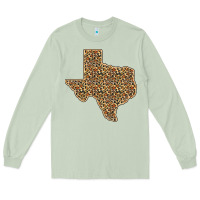 Matcha Western Texas Map Leopard Pattern Long Sleeve Tee - Bettercallsaul