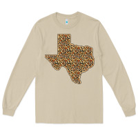 Mushroom Western Texas Map Leopard Pattern Long Sleeve Tee - Bettercallsaul