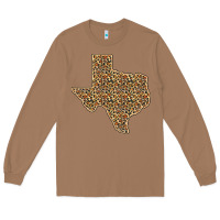 Toasted Coconut Western Texas Map Leopard Pattern Long Sleeve Tee - Bettercallsaul