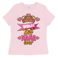 Bubblegum Pink world's best nana ever Ladies Tee - Jasminsmagicworld