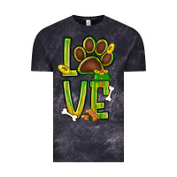 Cloud Black Tie dye St. Patrick's Day love dog paw Vintage Tee - BundleAndBundleShop