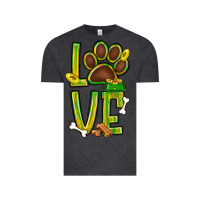 Vintage Black Tie dye St. Patrick's Day love dog paw Vintage Tee - BundleAndBundleShop