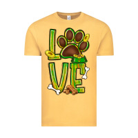 Vintage Mustard Tie dye St. Patrick's Day love dog paw Vintage Tee - BundleAndBundleShop