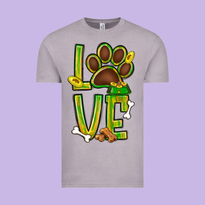 Tie Dye St. Patrick's Day Love Dog Paw Vintage Tee Designed By Bundleandbundleshop