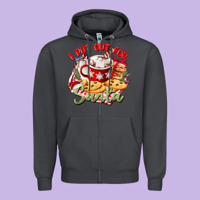 I Put Out For Santa Zipper Hoodie Designed By Cowgirlartshop