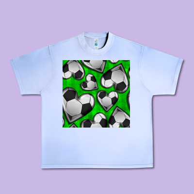 Soccer Hearts Seamless Pattern Urban Heavy Tee Designed By Bundleandbundleshop