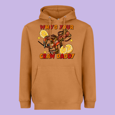Crawfish Who's Your Craw Daddy Heavyweight Hoodie Designed By Fadigitalartstudio