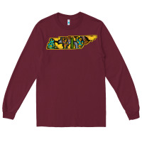 Burgundy Western Tenessee Map Sunflower Pattern Long Sleeve Tee - Bettercallsaul
