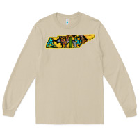 Mushroom Western Tenessee Map Sunflower Pattern Long Sleeve Tee - Bettercallsaul