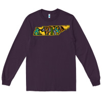 Plum Western Tenessee Map Sunflower Pattern Long Sleeve Tee - Bettercallsaul