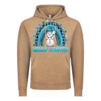 Vintage Coffee hello winter rainbow with snowman bbs Vintage Hoodie - BundleAndBundleShop