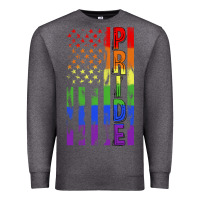 Charcoal Heather lgbtq pride american flag Premium Sweatshirt - FaDigitalArtStudio