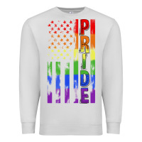 Dove Grey lgbtq pride american flag Premium Sweatshirt - FaDigitalArtStudio