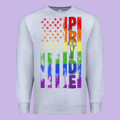 Lgbtq Pride American Flag Premium Sweatshirt Designed By Fadigitalartstudio