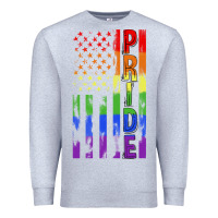 Heather Grey lgbtq pride american flag Premium Sweatshirt - FaDigitalArtStudio