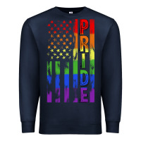 Navy lgbtq pride american flag Premium Sweatshirt - FaDigitalArtStudio