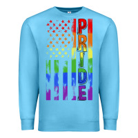 Ocean Blue lgbtq pride american flag Premium Sweatshirt - FaDigitalArtStudio