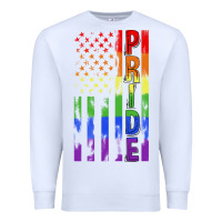 White lgbtq pride american flag Premium Sweatshirt - FaDigitalArtStudio