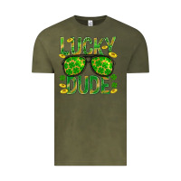 Vintage Olive Lucky Dude St Patricks Vintage Tee - BundleAndBundleShop